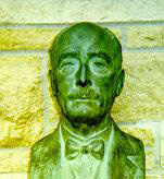 Bronze bust of Dr. Carl Seashore located in the Department of Psychological Science
